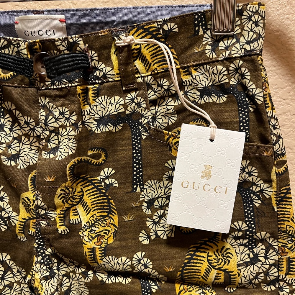 New Gucci Tiger Shorts Kids Size 10 Waist 28 - Picture 2 of 9
